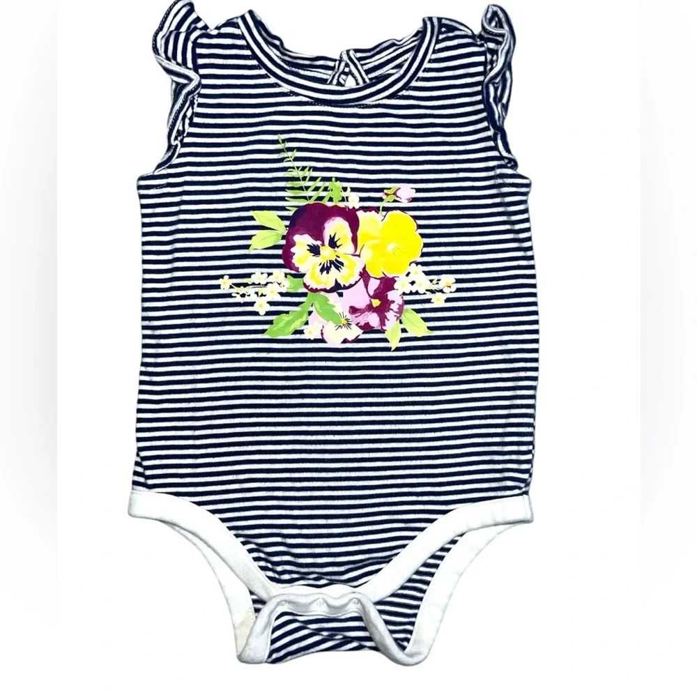 Baby Gap girls 6-12 months 100% cotton Floral One Piece Bodysuit Cottagecore‎ bb